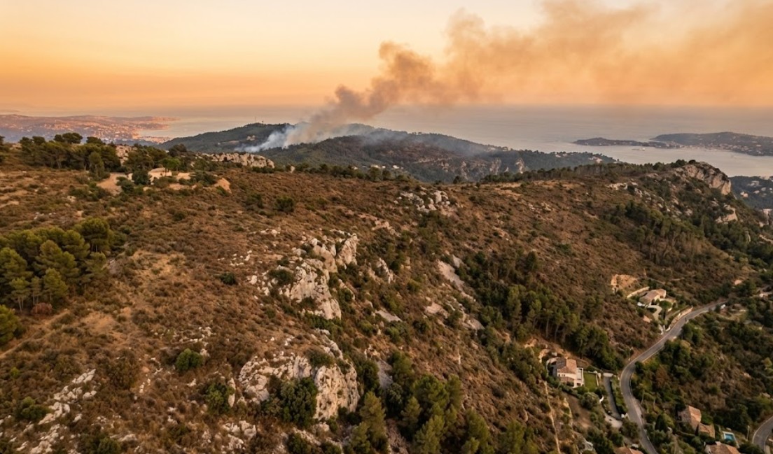 Incendie de forêt sur la Côte d'Azur